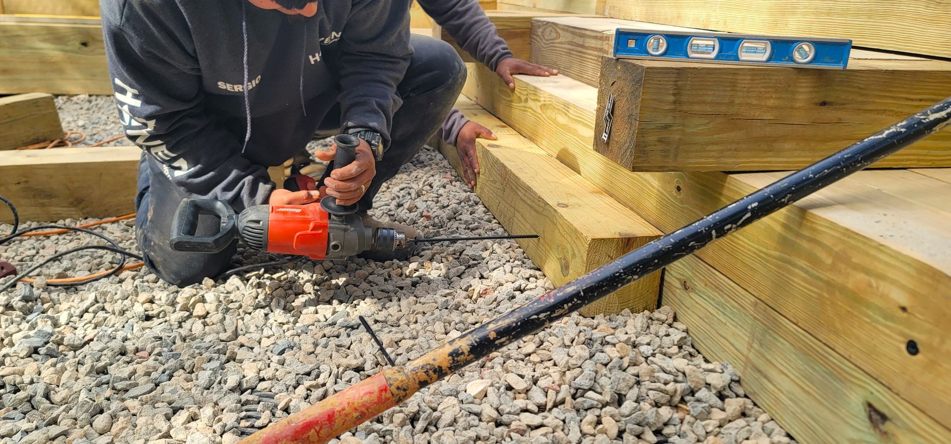 A residential landscape design project in Charlotte, NC - Haven Landscape Design hard at work