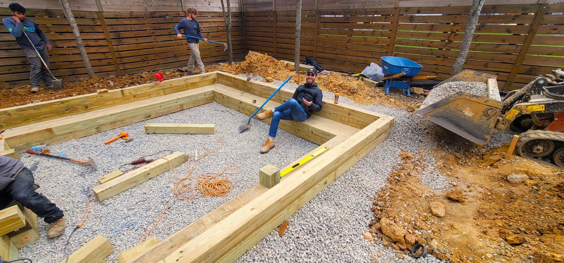 A residential landscape design project in Charlotte, NC - Haven Landscape Design hard at work