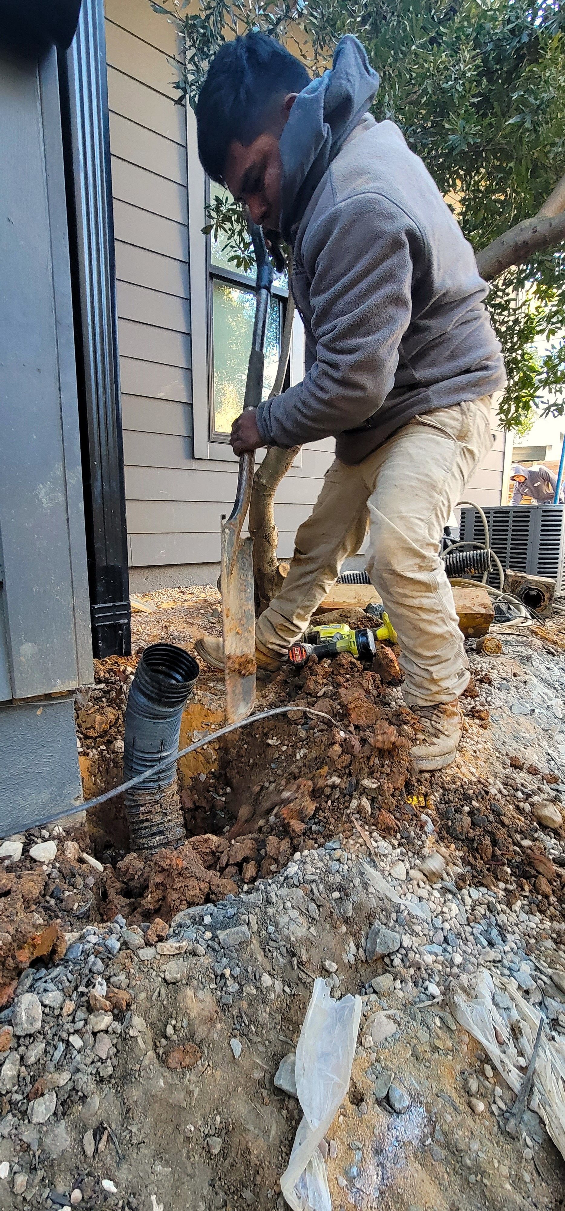 A residential landscape design project in Charlotte, NC - Haven Landscape Design hard at work