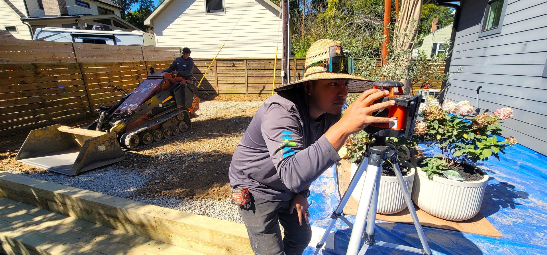 A hardscape service in Charlotte, NC - Haven Landscape Design hard at work