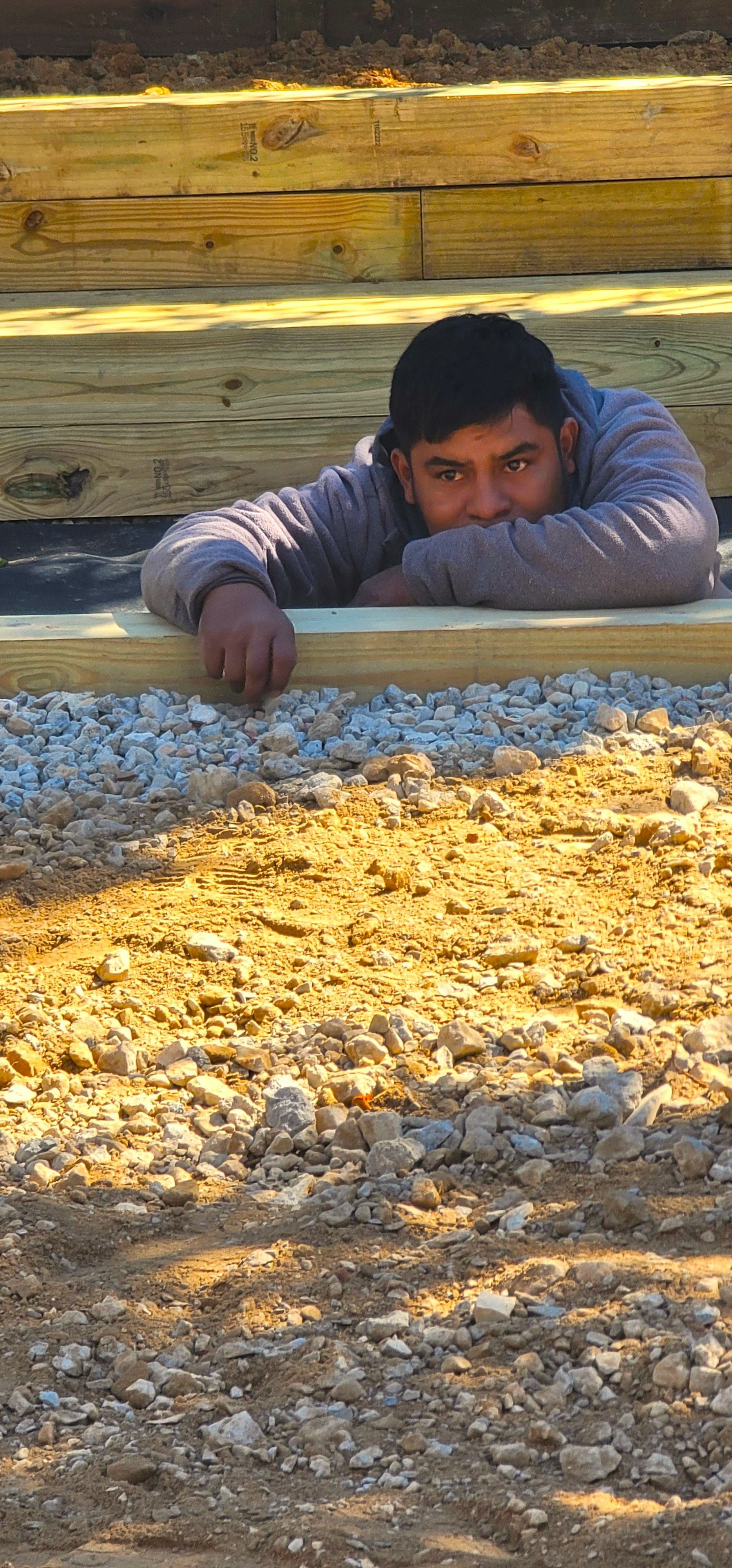 A residential landscape design project in Charlotte, NC - Haven Landscape Design hard at work