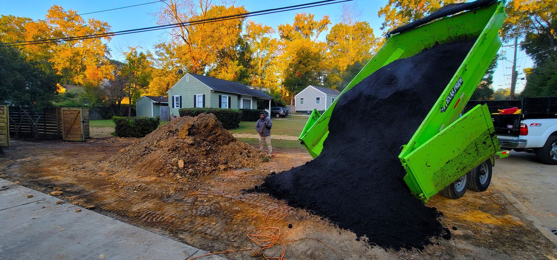 A residential landscape design project in Charlotte, NC - Haven Landscape Design hard at work