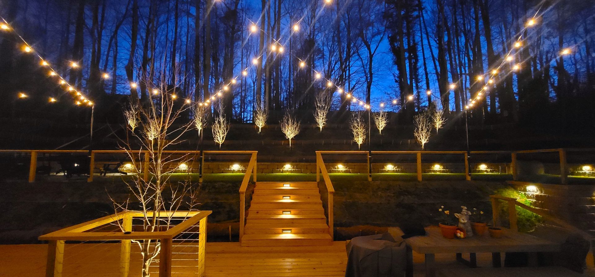 A landscape lighting installation in Charlotte, NC by Haven Landscape Design