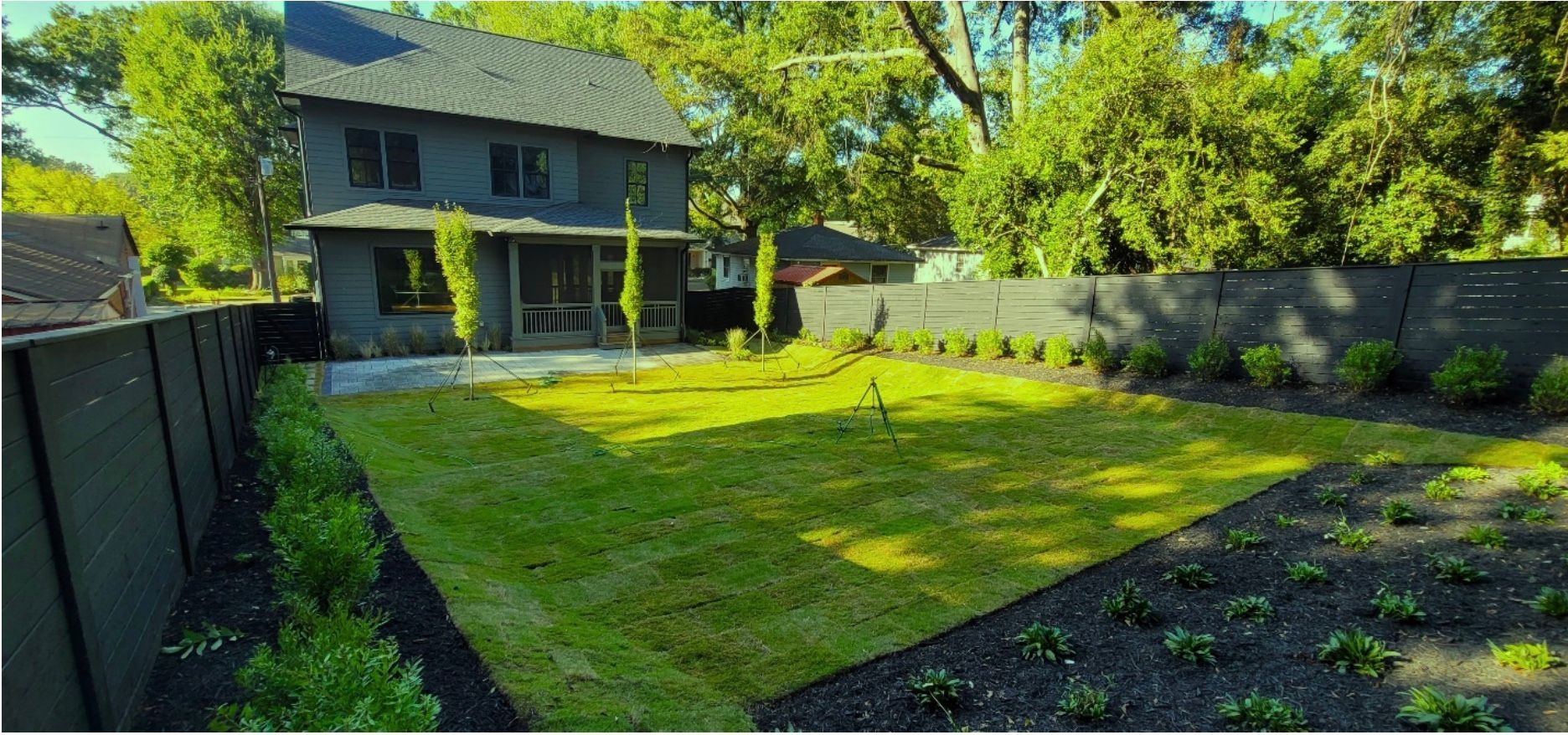 A residential landscape design project in Charlotte, NC - Haven Landscape Design hard at work