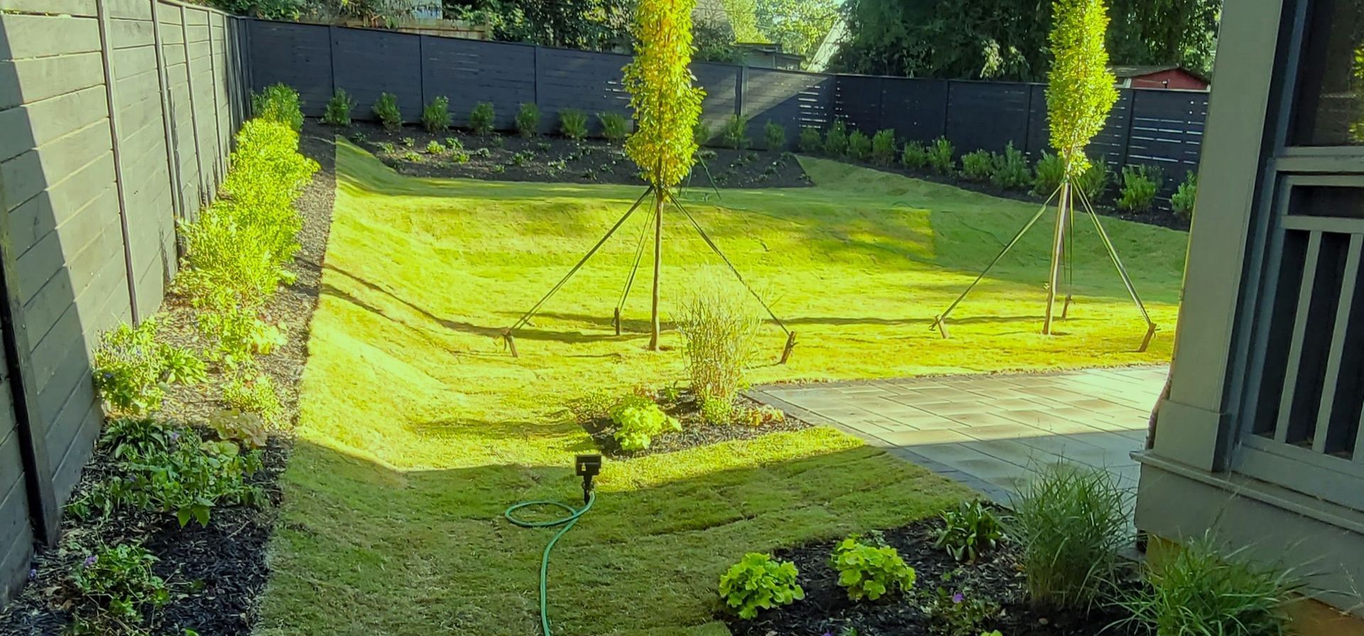 A residential landscape design project in Charlotte, NC - Haven Landscape Design hard at work