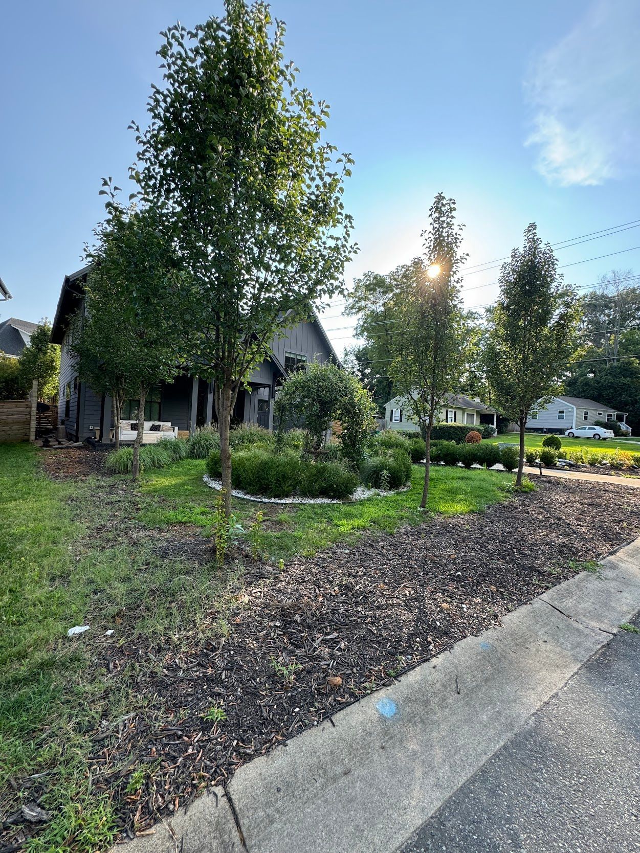 A residential landscape design project in Charlotte, NC - Haven Landscape Design hard at work