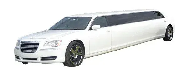 White limousine on a white background.