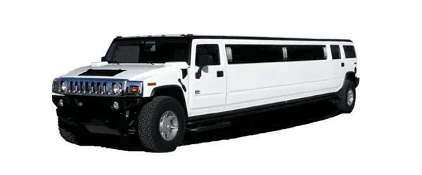 White Hummer limousine on a white background.