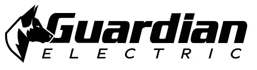The Guardian Electric logo, featuring a stylized black silhouette of a dog's head next to the company name in black text.