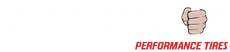 A logo for Super Grip performance tires with a fist in the middle