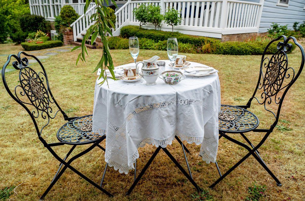 high tea in the garden