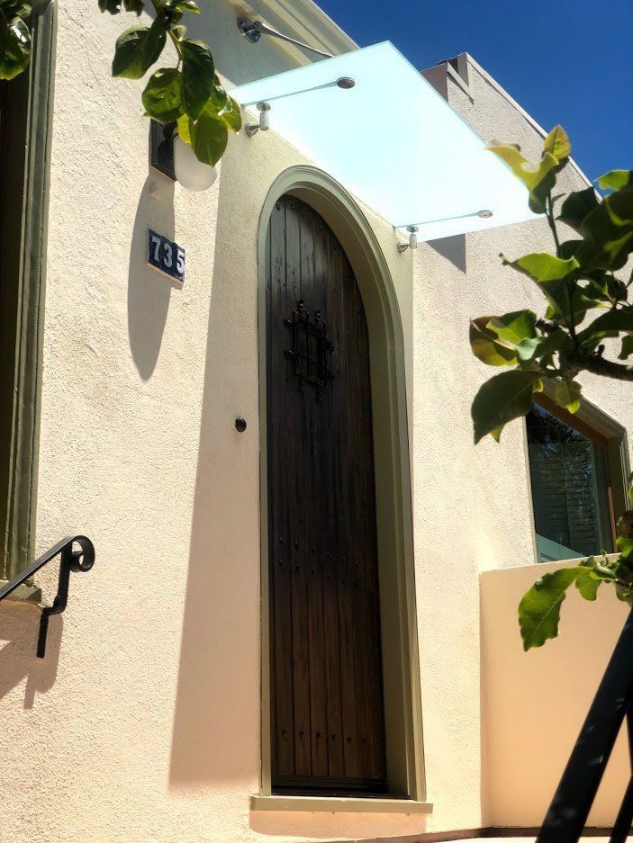 Front Door with Glass Canopy — El Sobrante, CA — Wadsworth Glass Inc.