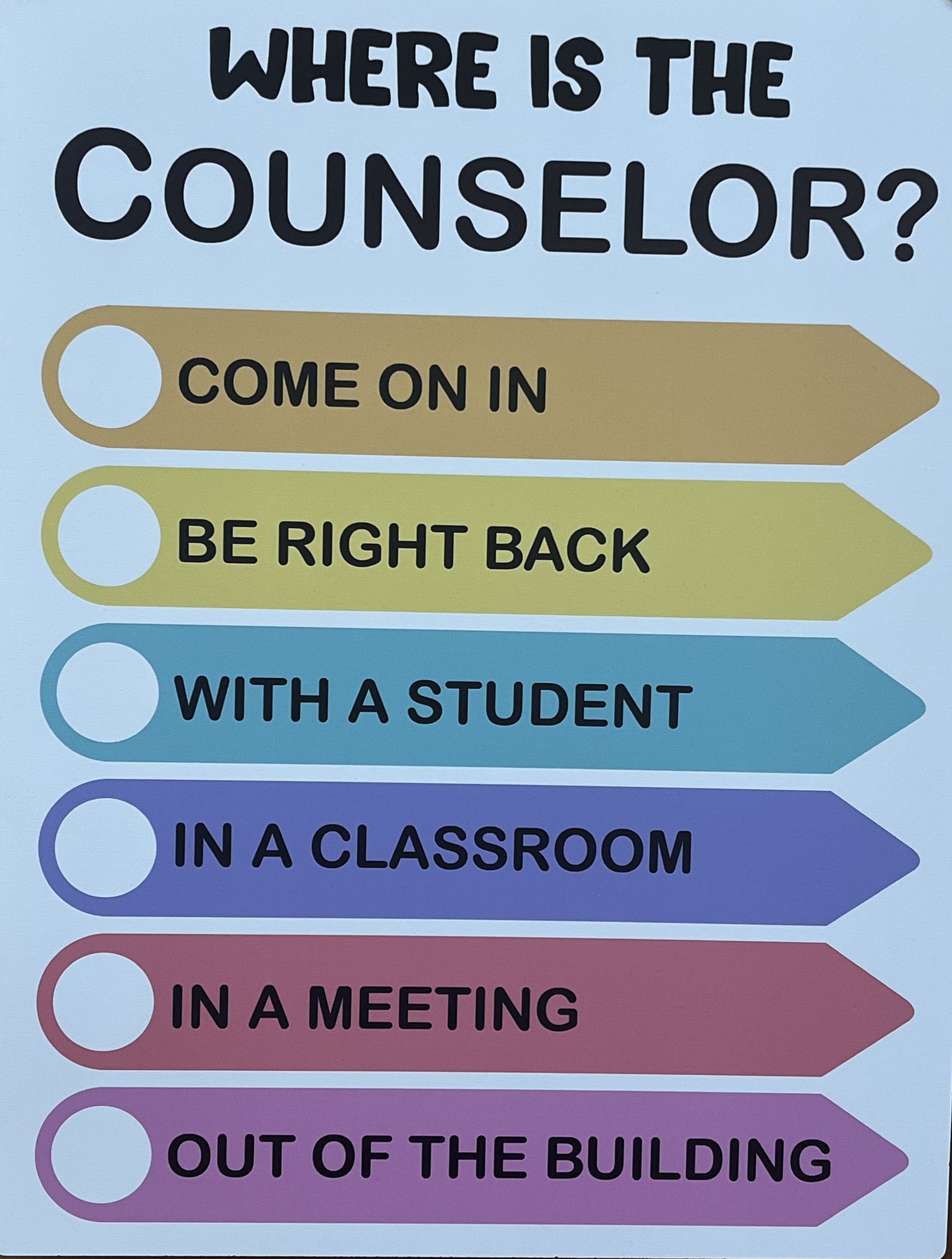 A wooden sign that says counselor is in please knock