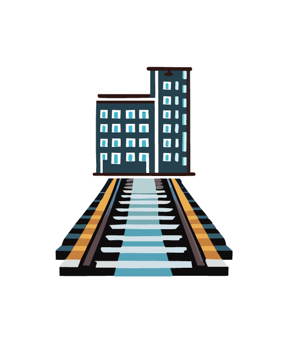 White Railway Express Lofts Logo - Footer