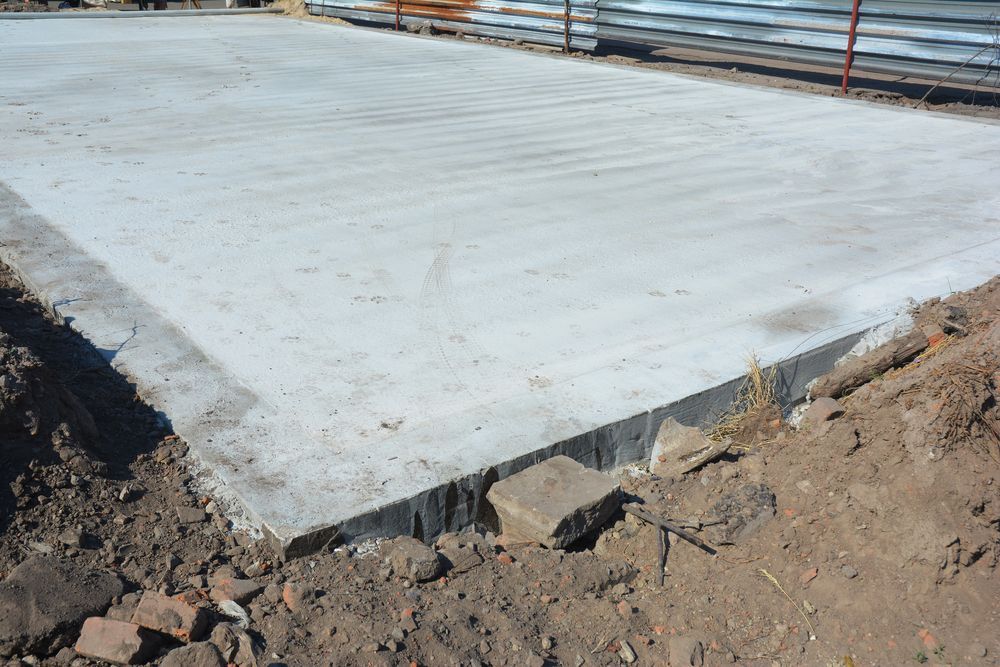 Finished smooth concrete slab foundation.