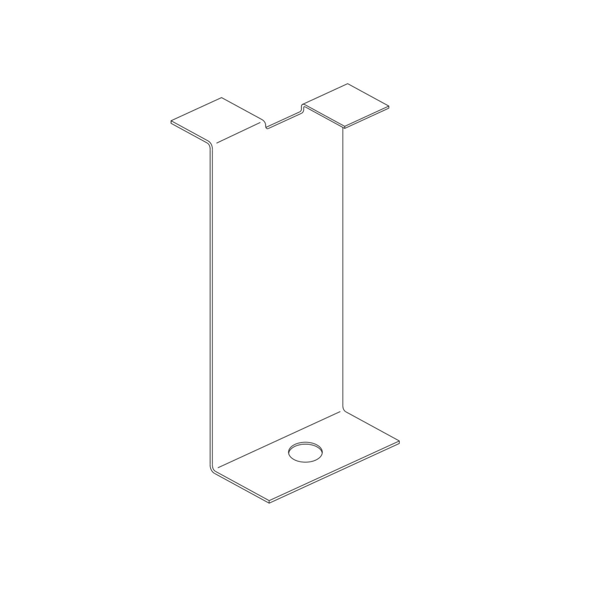 A metal bracket in the shape of a