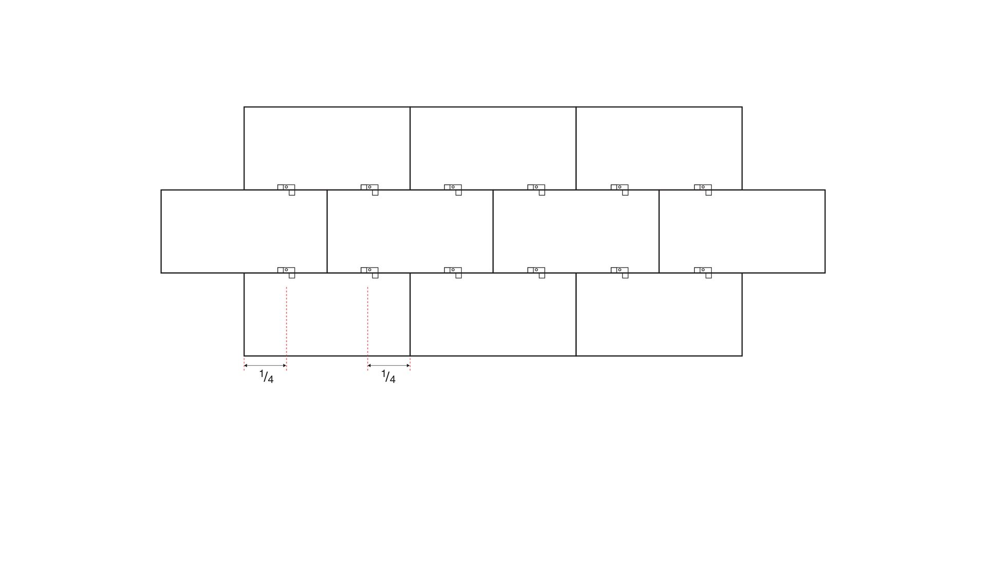 a grid showing spacings for stone clips