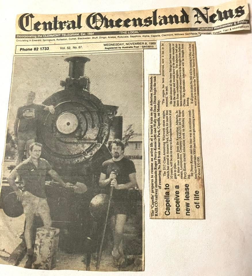 Newspaper clipping: Headlines read 