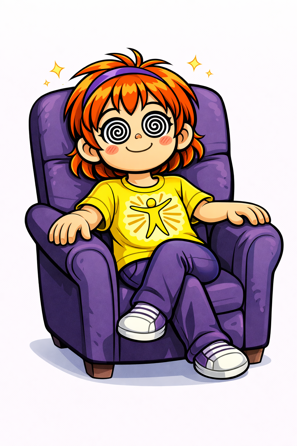 Kind in hypnose in fauteuil 