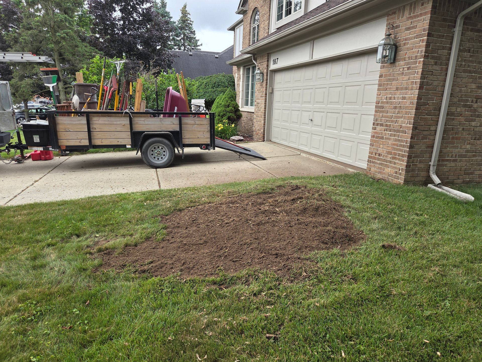 After Stump Grinding in Rochester Hills, MI- the area is now easy to care for.