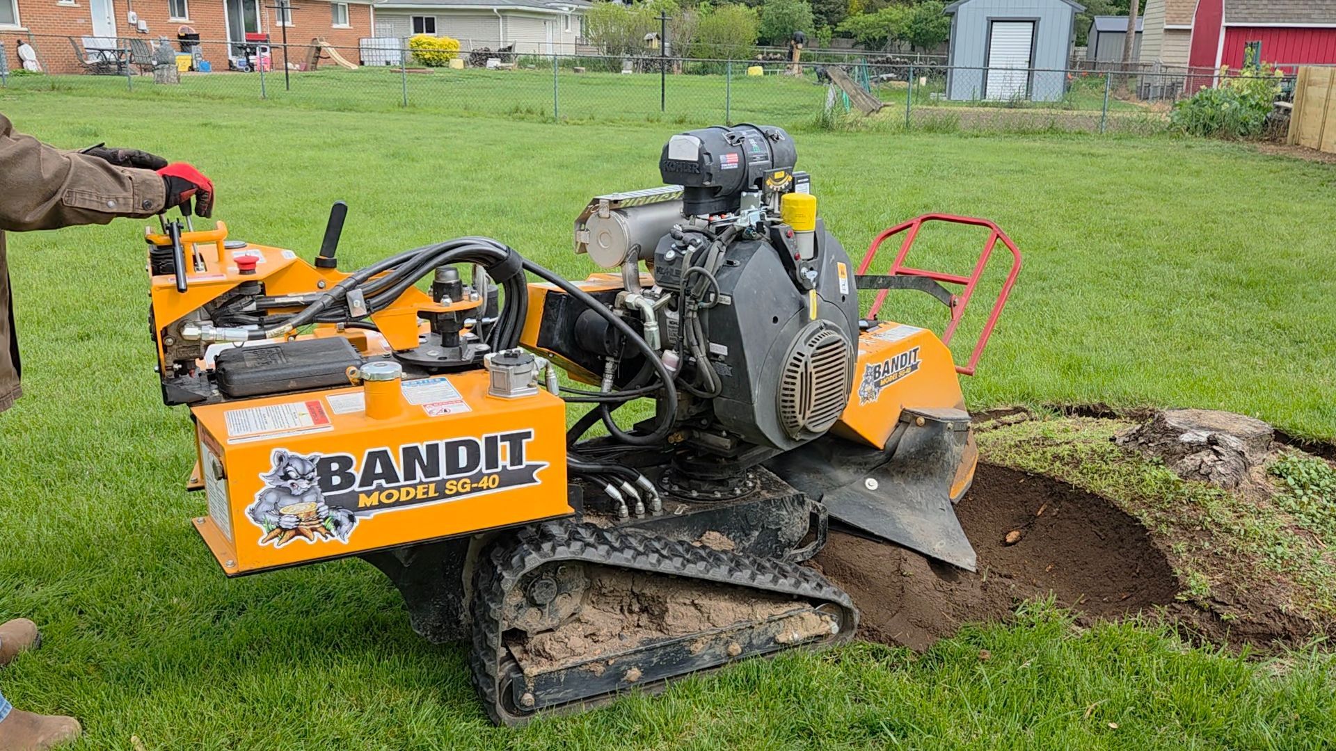 Stump Grind in Utica, MI. Lawn friendly.