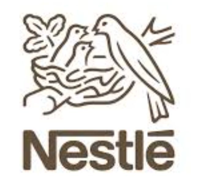 Le logo Nestlé est un oiseau assis au sommet d'un nid.