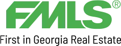 The fmls logo is green and white and says `` first in georgia real estate ''.