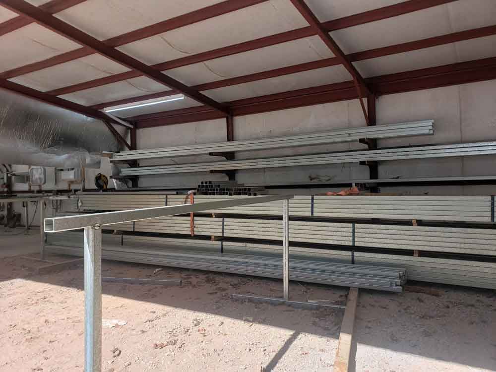 carport with carport supplies inside