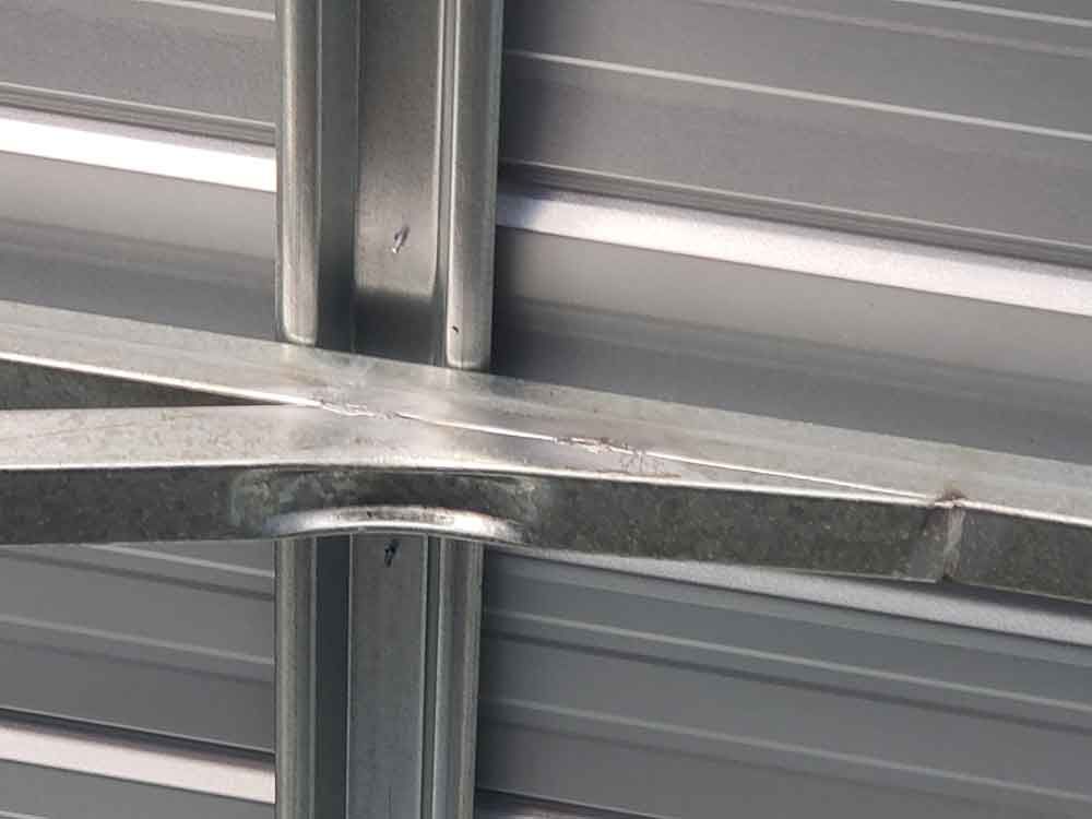 close-up of carport joinery