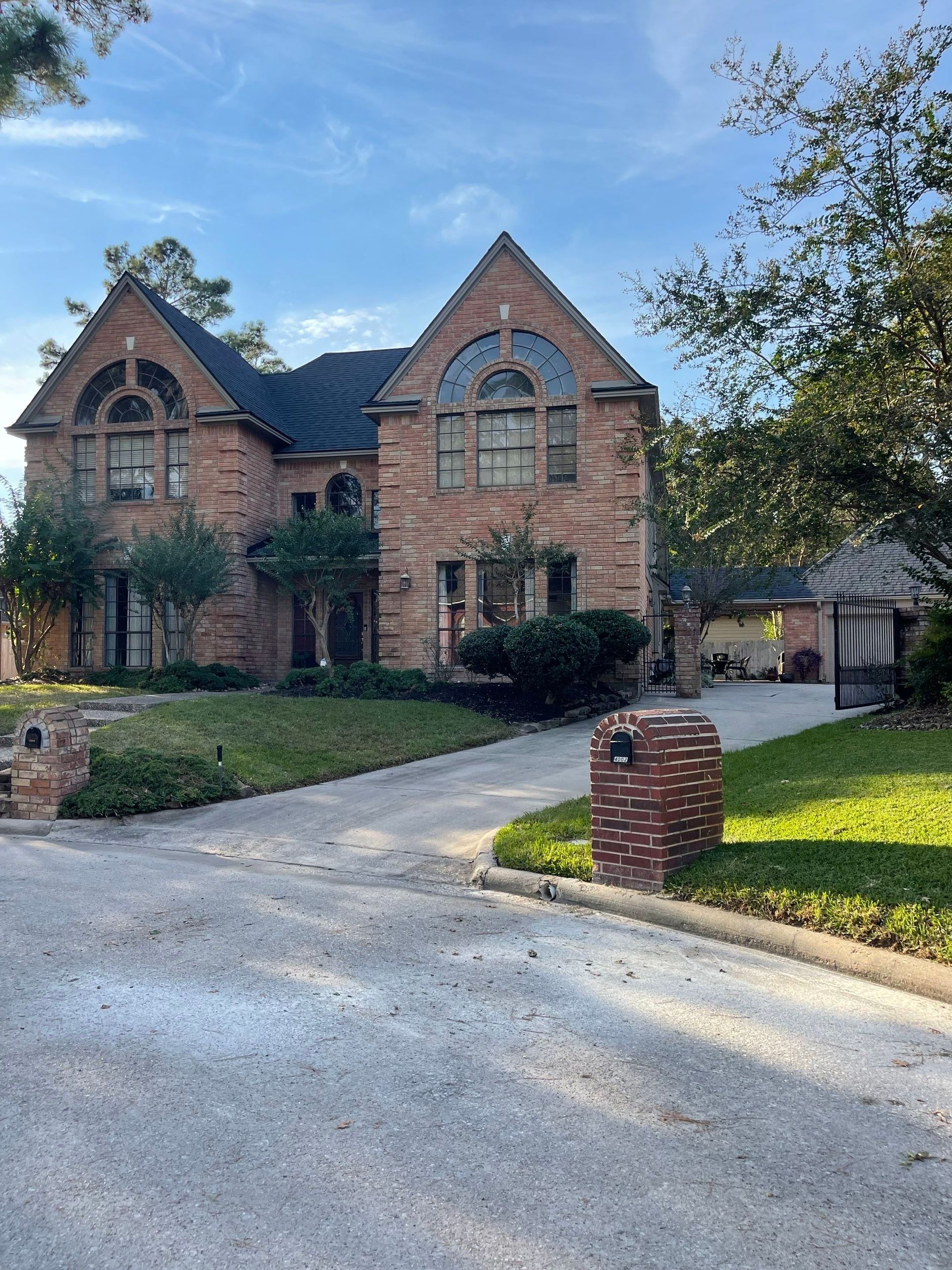 Recently completed roof repair in Houston.