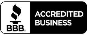 BBB Accredited Business logo: torch icon and text