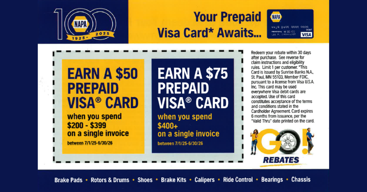 NAPA Prepaid Visa