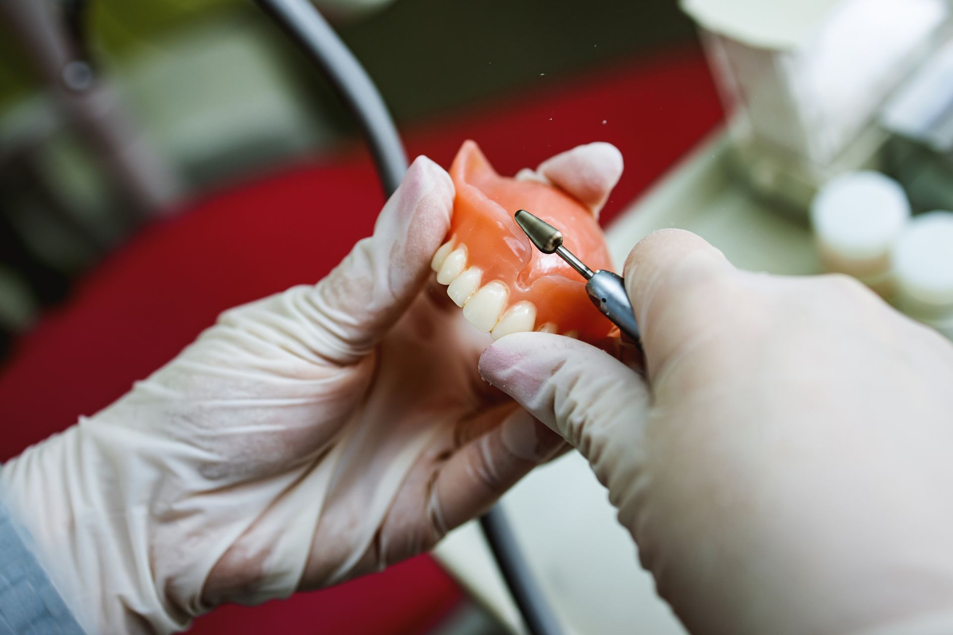 Dentist Sanding a Prosthetic Teeth Mold — Mount Waverley, VIC — Mount Waverley Dental