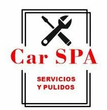 Logotipo para Car SPA con llave inglesa y destornillador cruzados, texto en rojo 