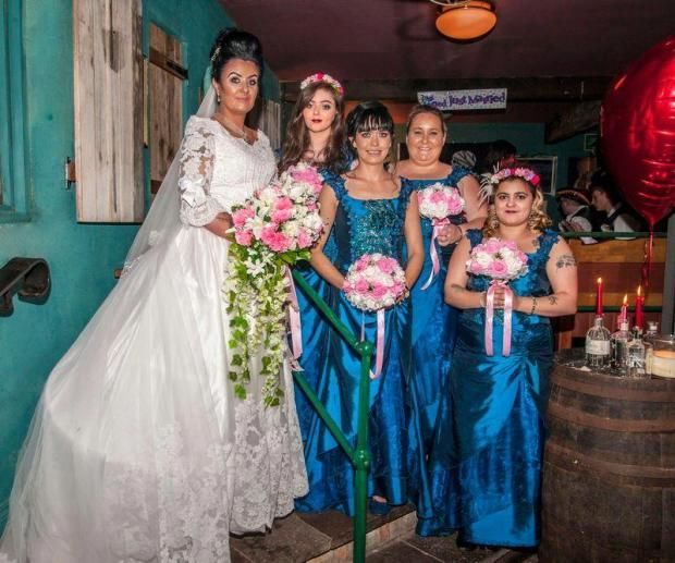 Amanda Large Teague and her bridal party