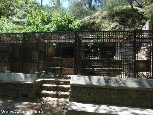 Now-defunct cages at the once popular Old LA Zoo.