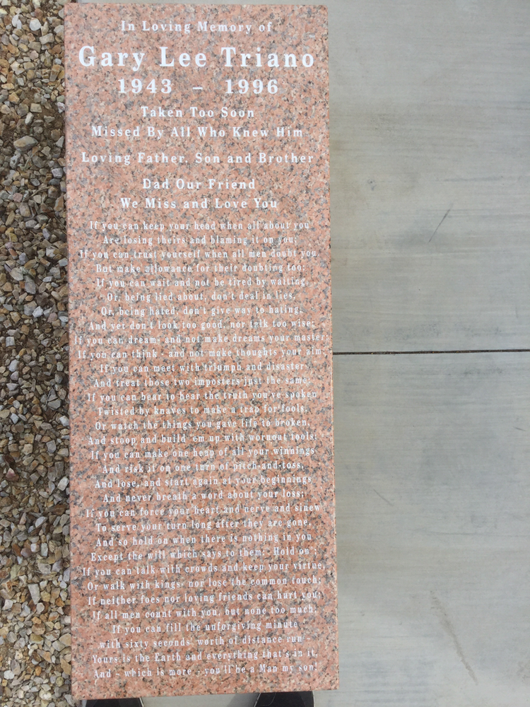 Gary Triano's tombstone