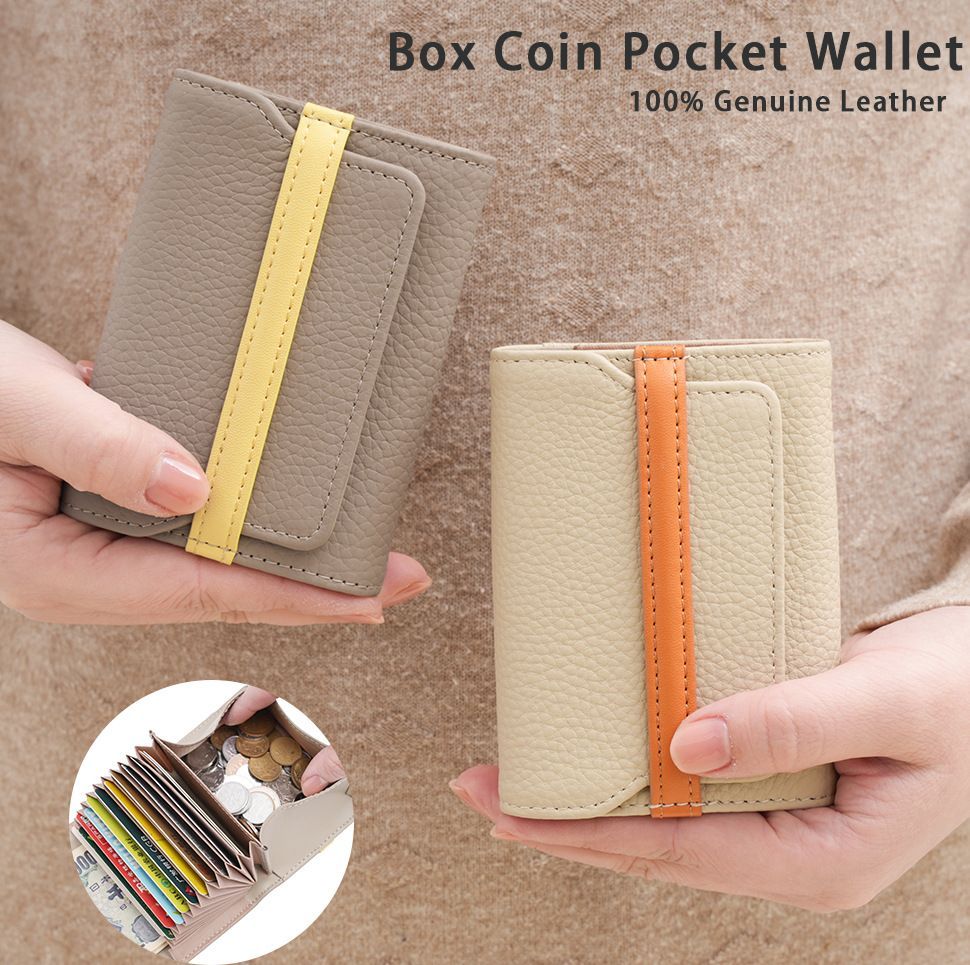 流行靚品  新款日式牛皮多卡位風琴包/錢包/零錢包