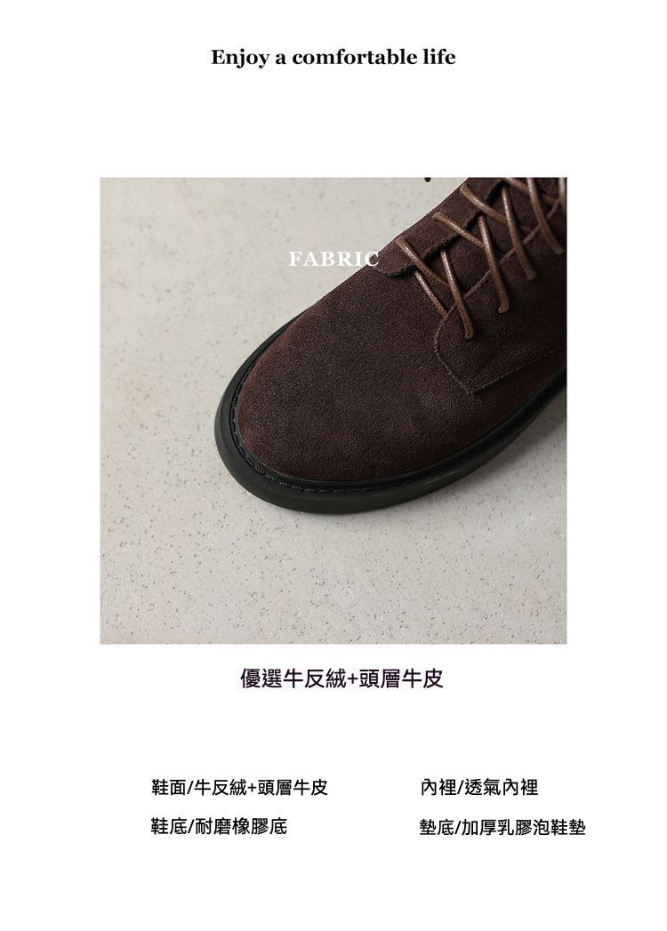 流行時尚 新款英倫風真皮手工厚底磨砂短靴/馬丁靴