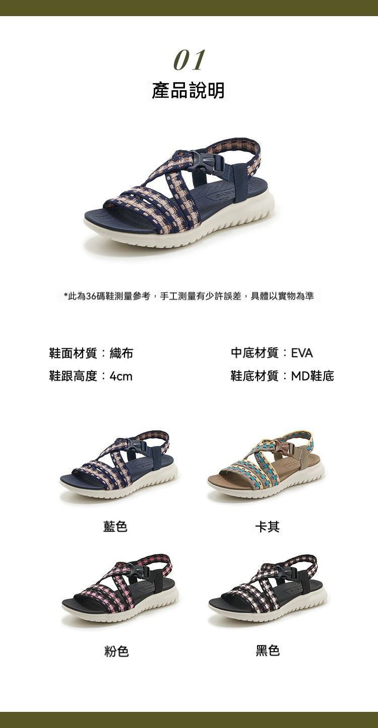 流行潮流  新款民族風/運動風 舒適編織款涼鞋/沙灘鞋