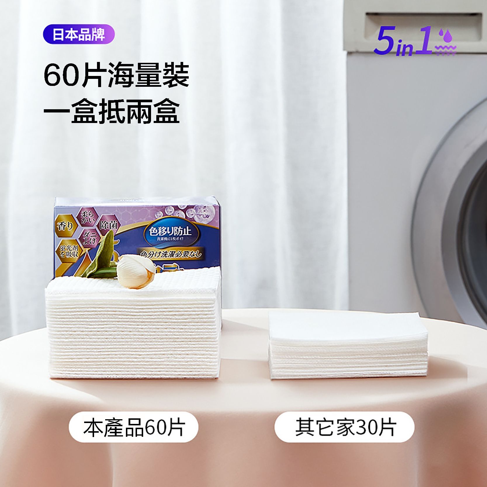 日本防染色衣服洗衣吸色片 一組2盒入120片