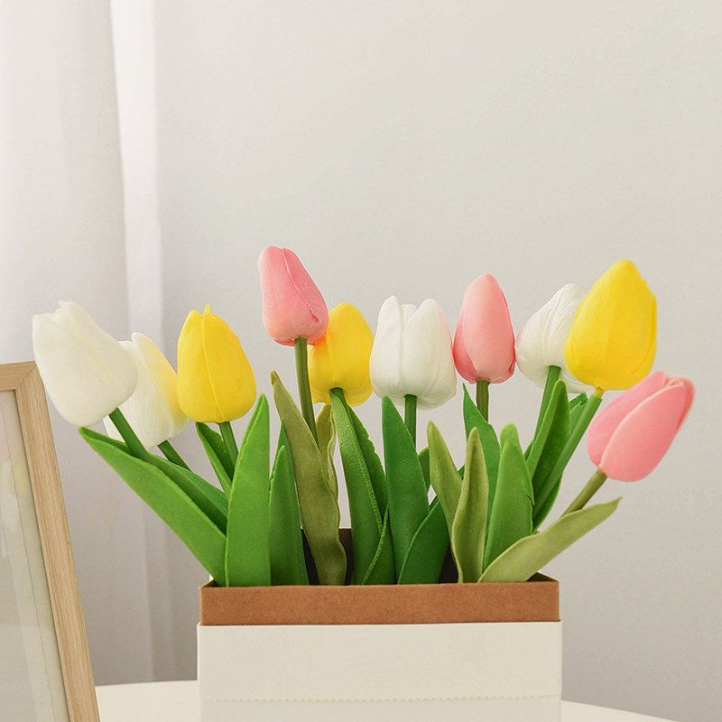 居家生活 仿真鬱金香插花擺件組 ㄧ組十朵