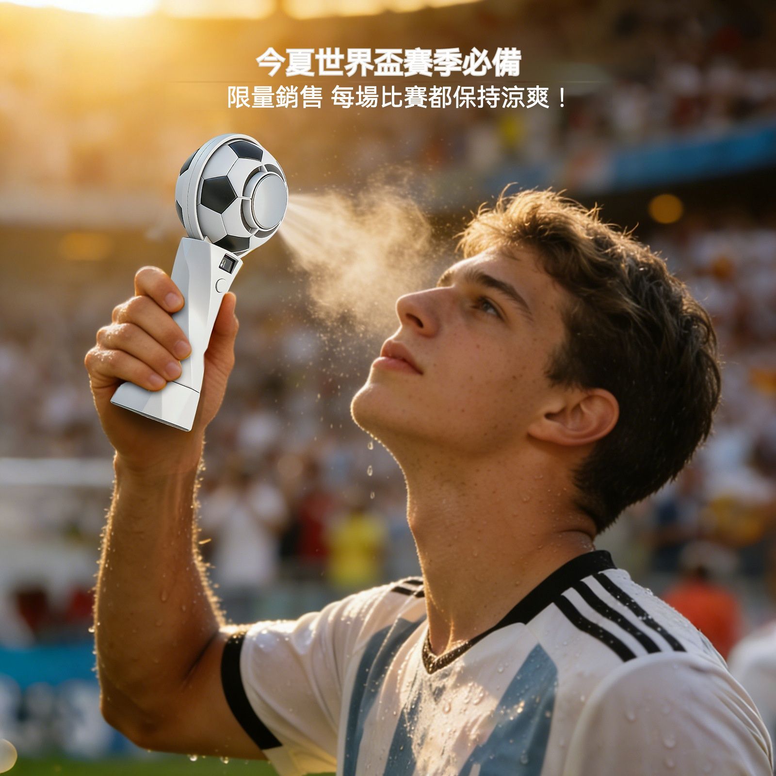 3C科技   限量版足球造型冰敷高速手風扇
