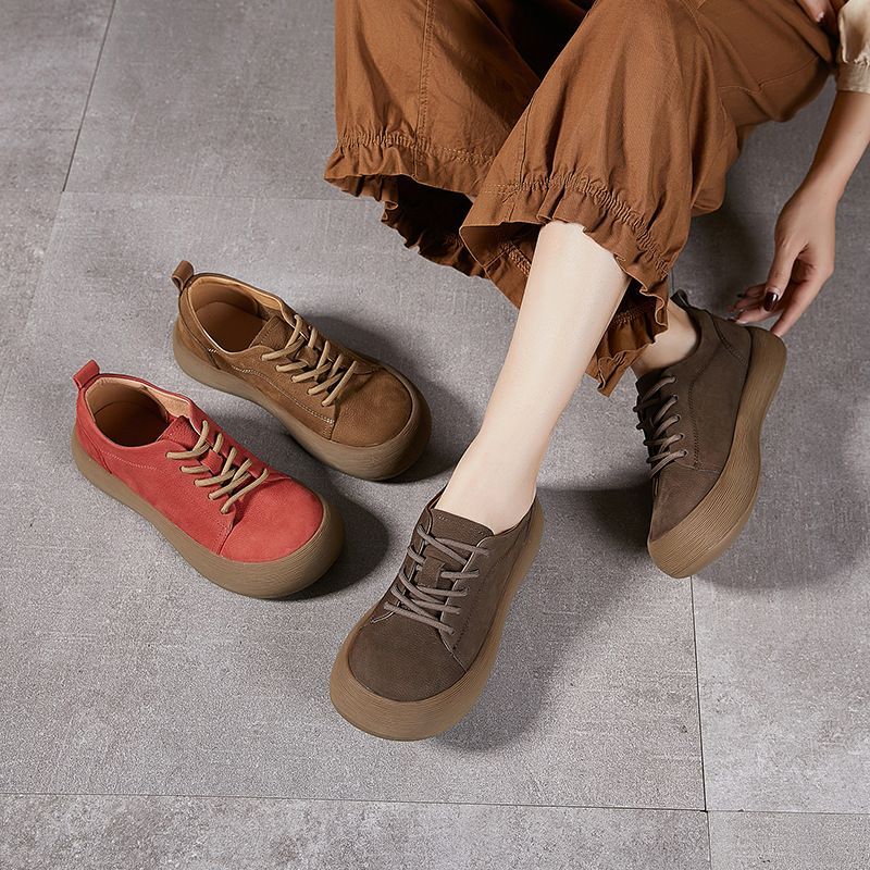 流行時尚 新款歐風真皮厚底大頭鞋/休閒鞋