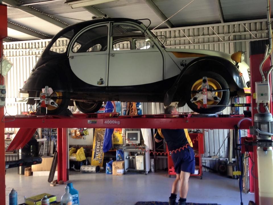 Vintage Black and White Car — Coopers Auto Care in South Lismore, NSW