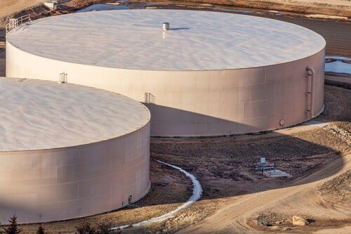 Holding Tanks — Two Huge White Water Tanks in Manchester, CT
