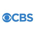 The cbs logo is blue and white on a white background.