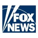 The logo for fox news is blue and white.