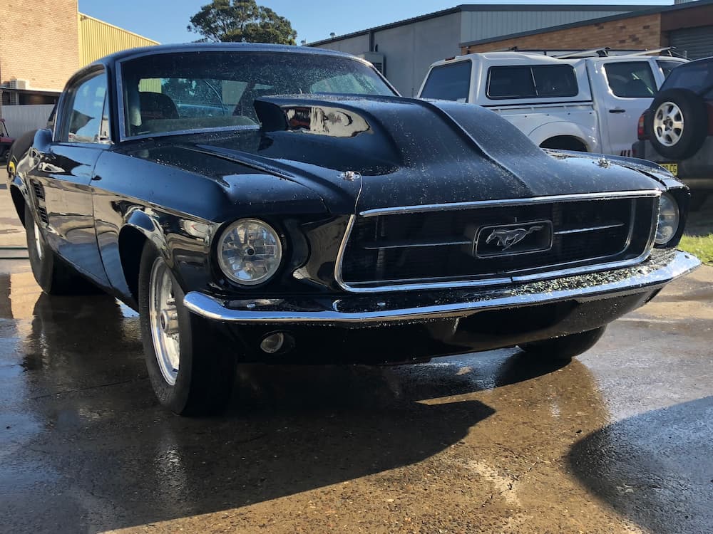 Black Mustang Front View — Panel Beating & Restoration Services in Port Macquarie, NSW