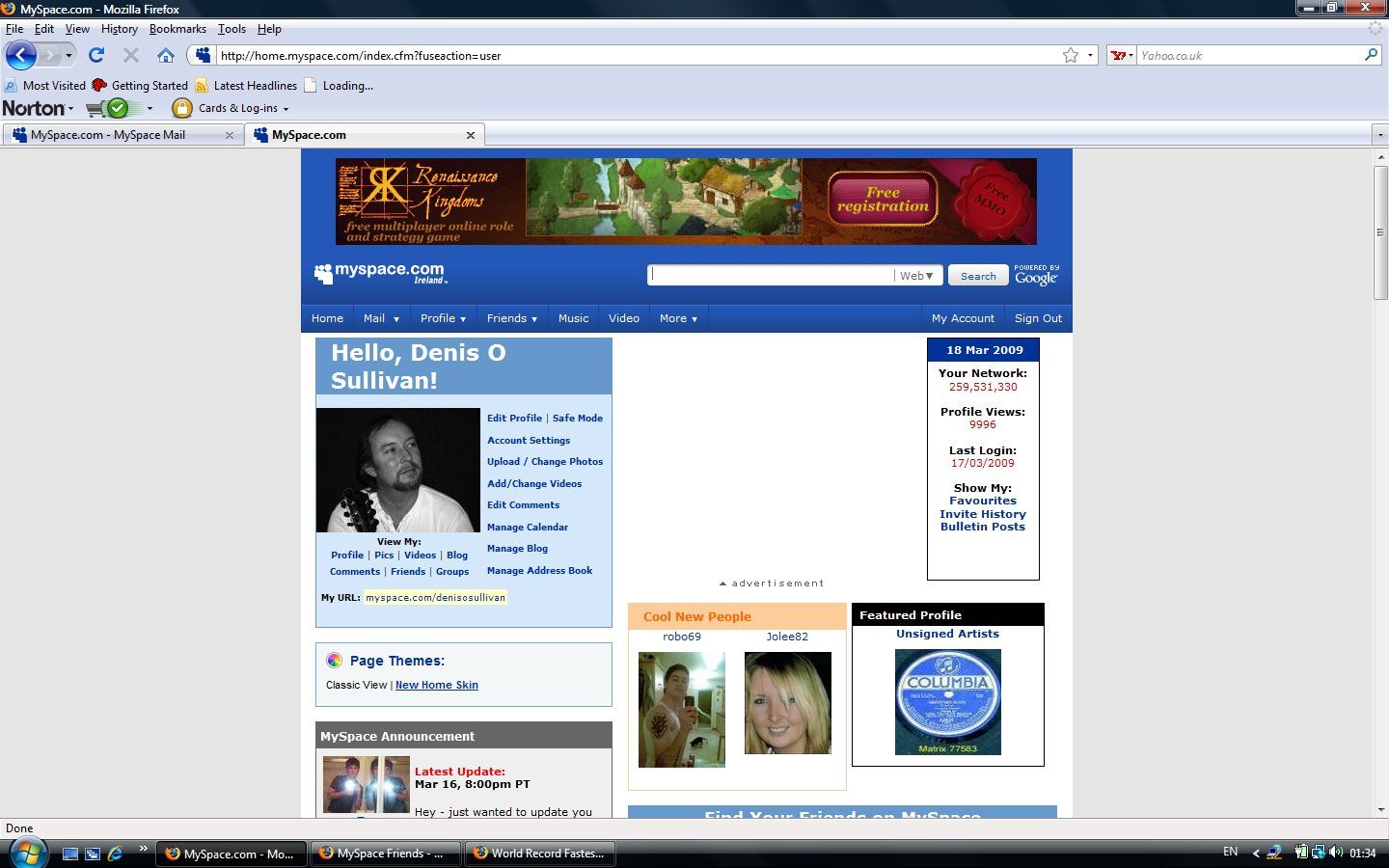 MySpace Page 2009